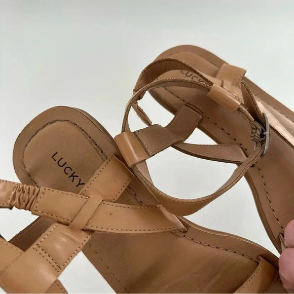 Lucky brand womens sandals size 8 38.5 tan leather - Picture 6 of 13